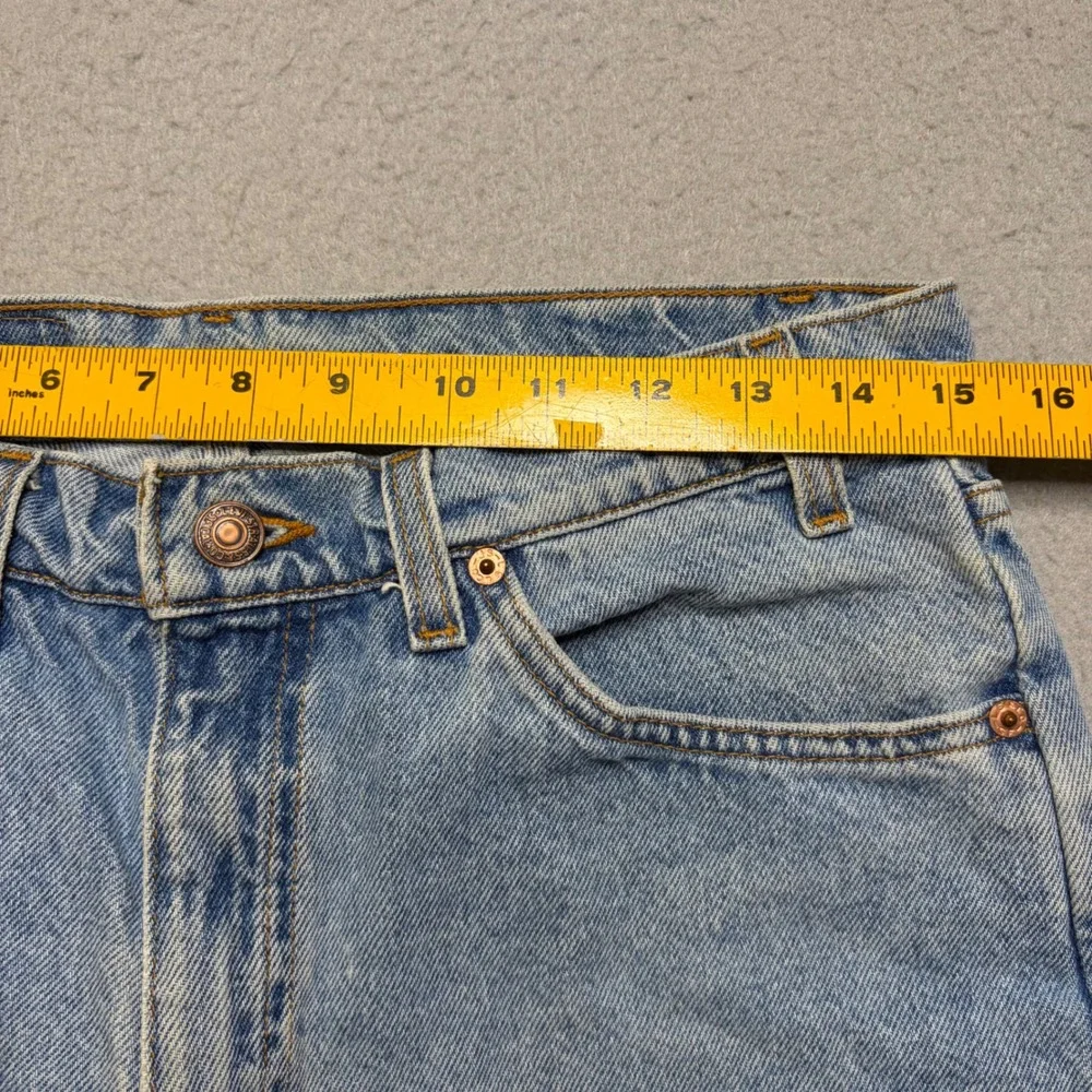 Levi's Denim Shorts Mens 33 Blue 550 Relaxed Fit Vintage 90s Orange Tab Wash